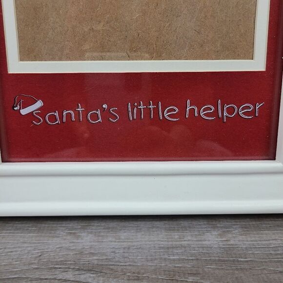 SANTA'S Little Helper Christmas Red and White Photo Picture Frame - Picture 3 of 11